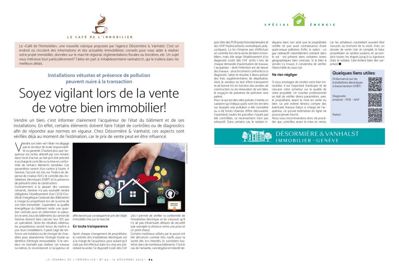 jim-chronique_desormiere-vanhalst_diagnostics_article_ok Chronique de Désormière et Vanhalst publiée dans le Journal de l'Immobilier - Café de l'immobilier - Soyez vigilant lors de la vente de votre bien immobilier - amiante - pcb - électricité - radon